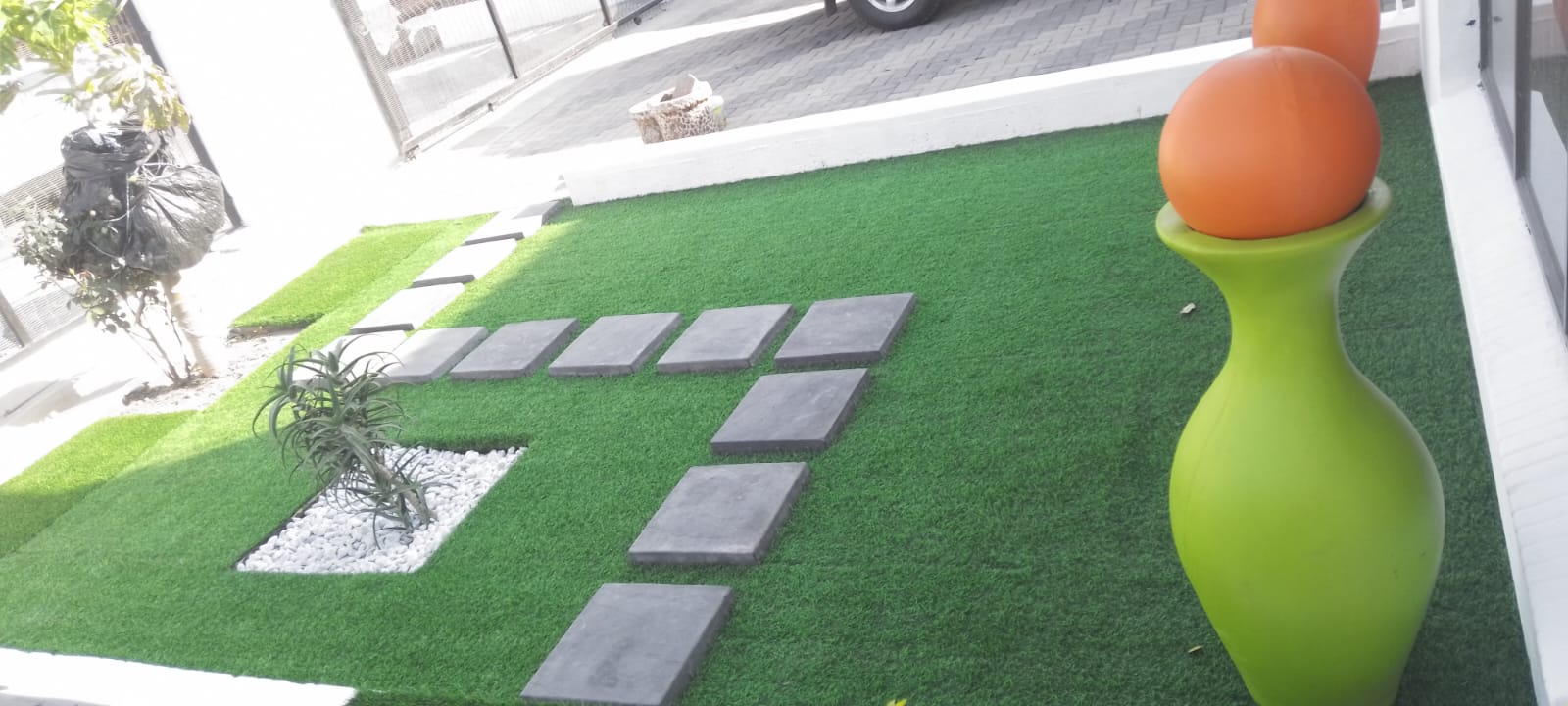 Artificial turf playground area